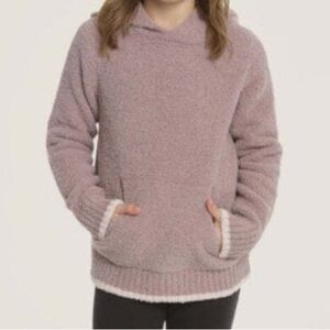 Barefoot Dreams Girls 6/7 Cozychic Lavender Hoodie Sweater Deer Valley